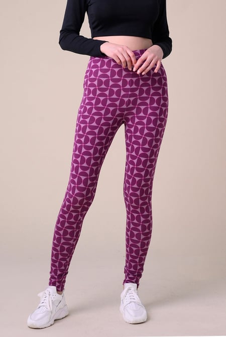 Womens Red Geometric Print Legging