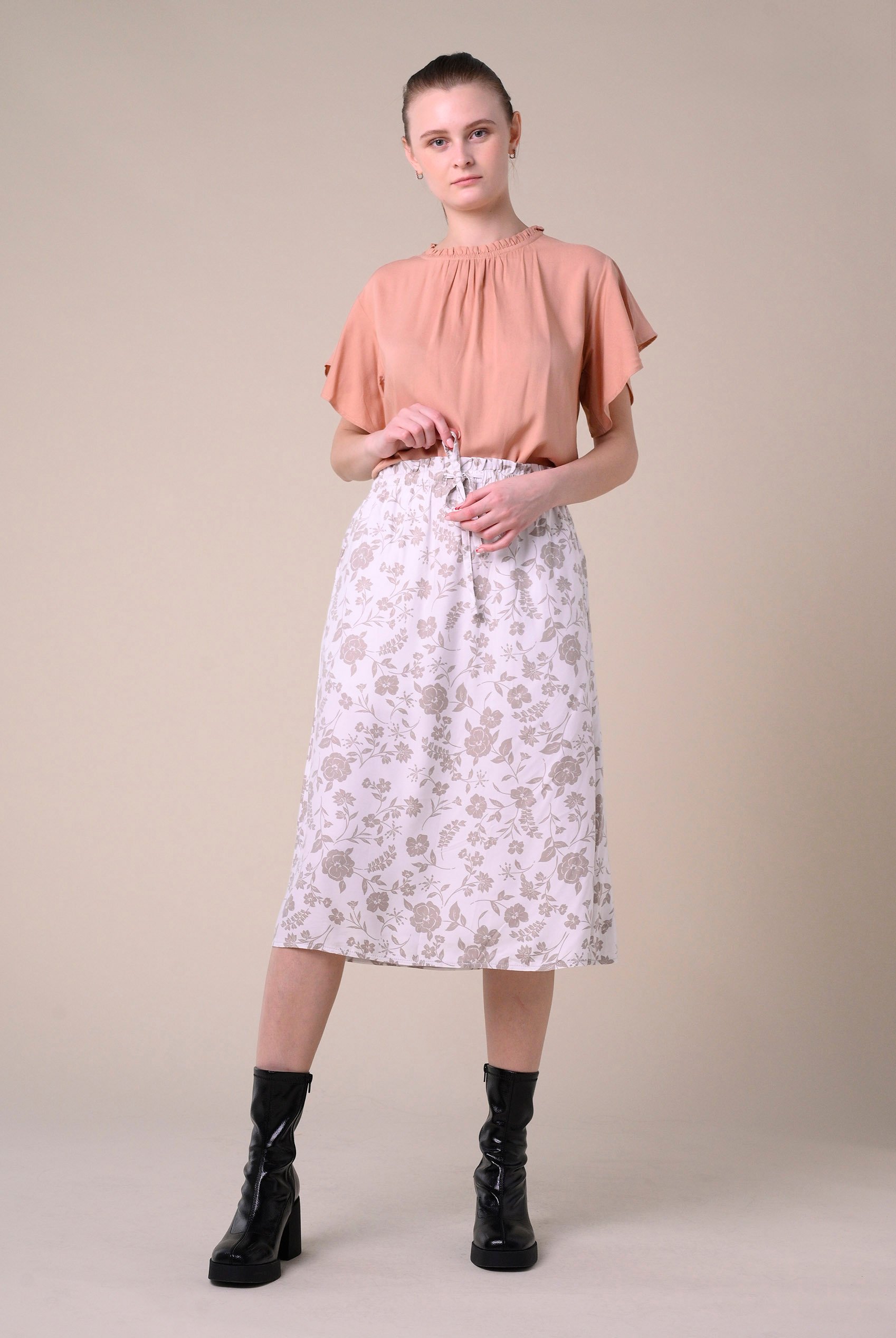 Womens Ruffle Stand Collar Tops
