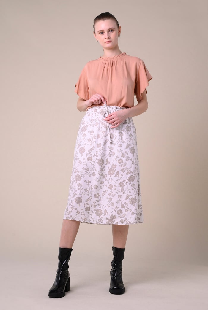 Womens Ruffle Stand Collar Tops