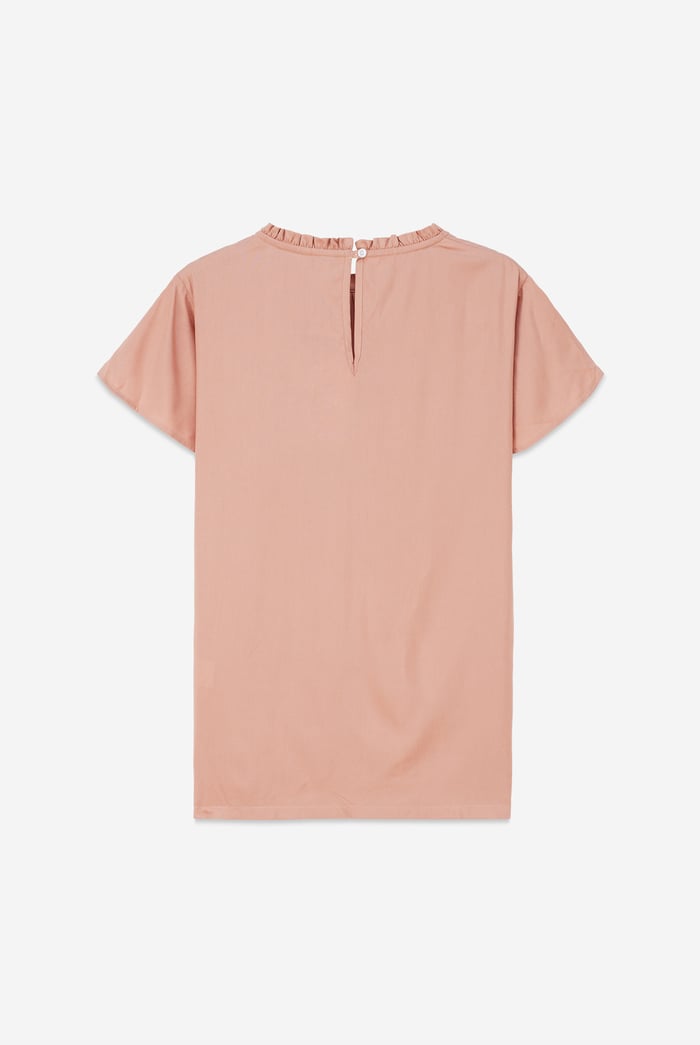 Womens Ruffle Stand Collar Tops