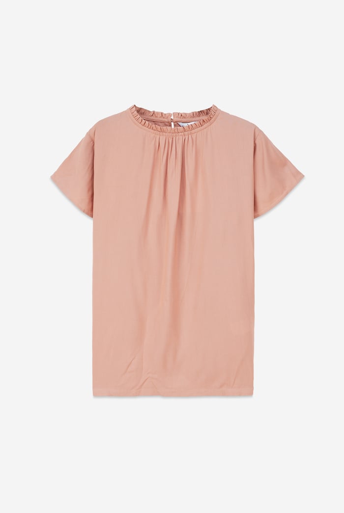 Womens Ruffle Stand Collar Tops
