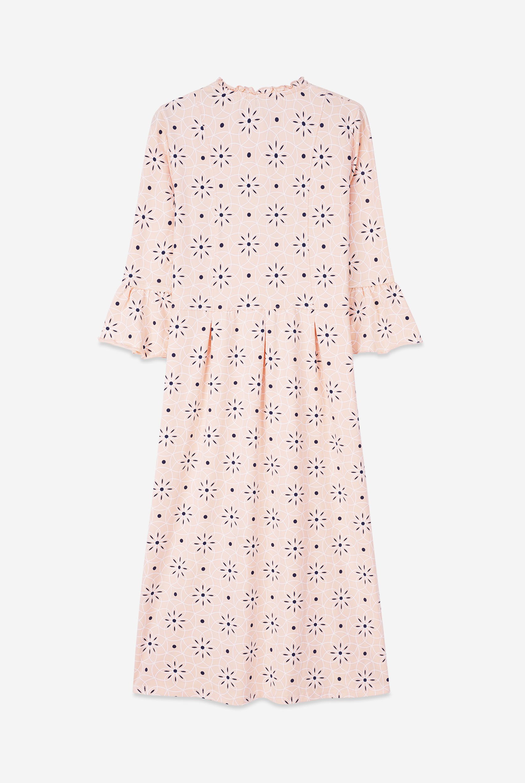 Ditsy Floral Flounce Sleeve Midi Dress