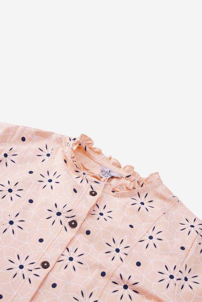 Ditsy Floral Flounce Sleeve Midi Dress