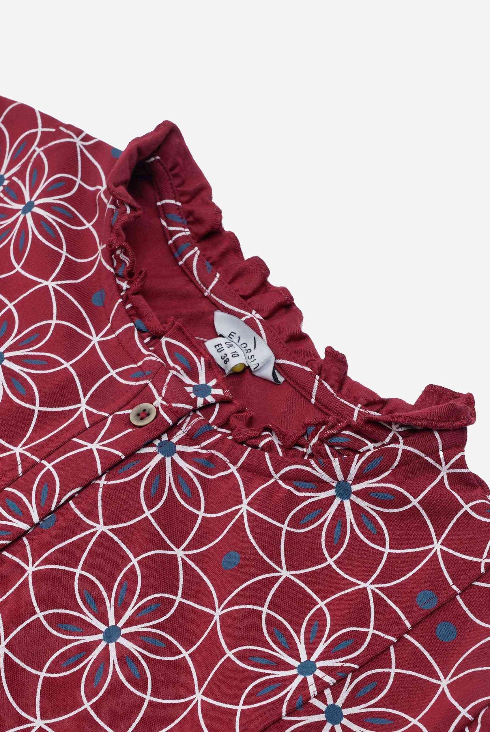 Ditsy Floral Flounce Sleeve Midi Dress