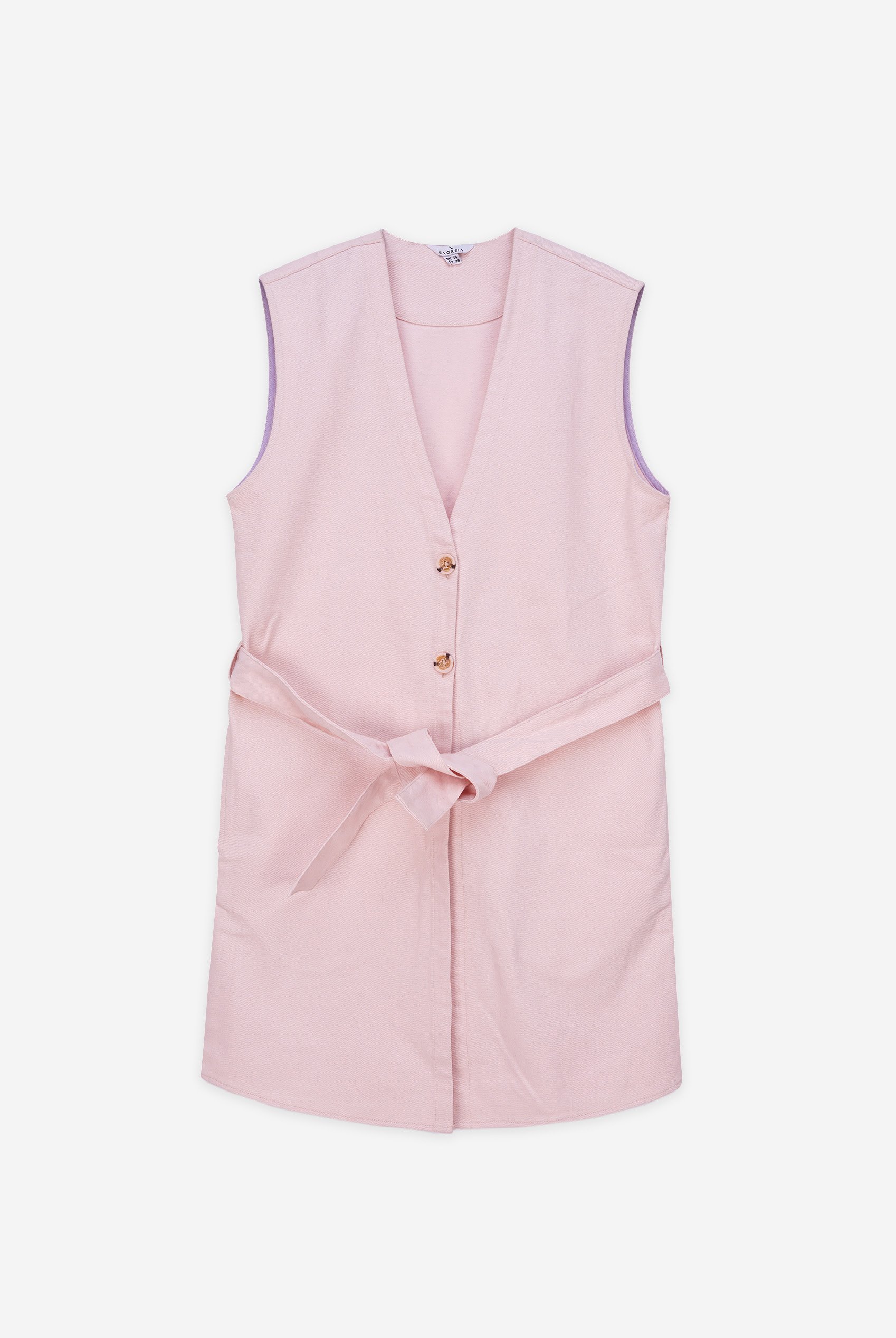 Womens Sleeveless Belted Coat