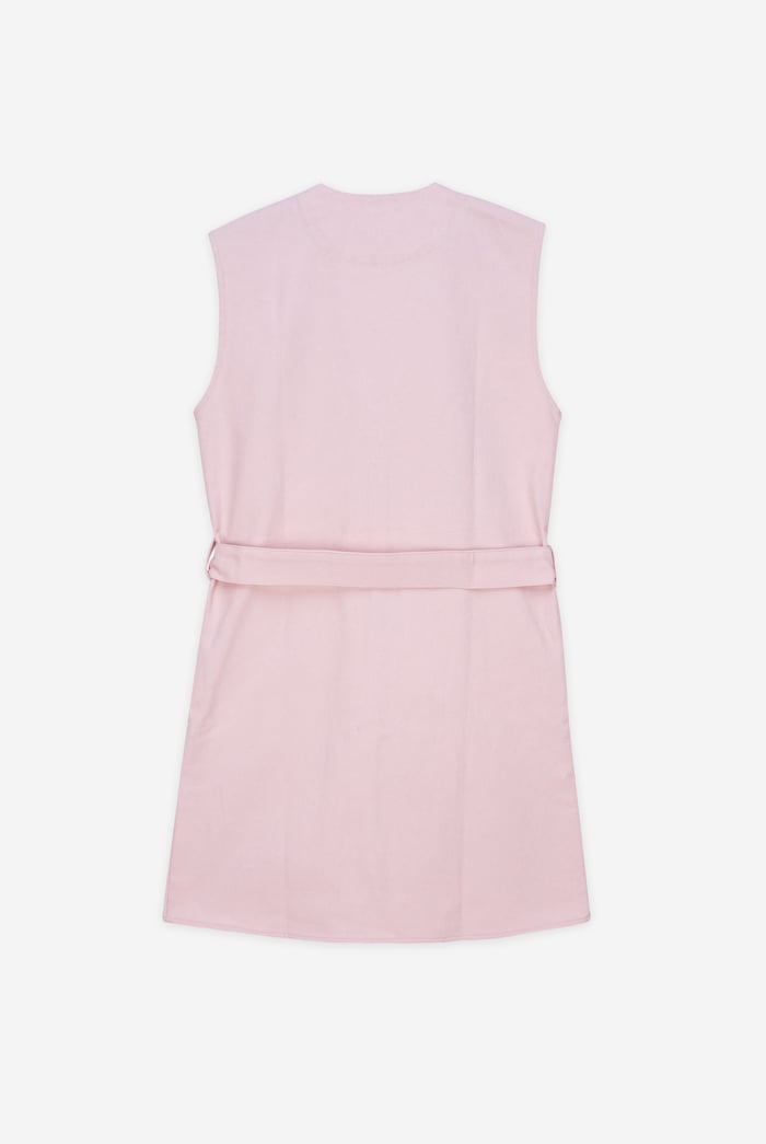 Womens Sleeveless Belted Coat