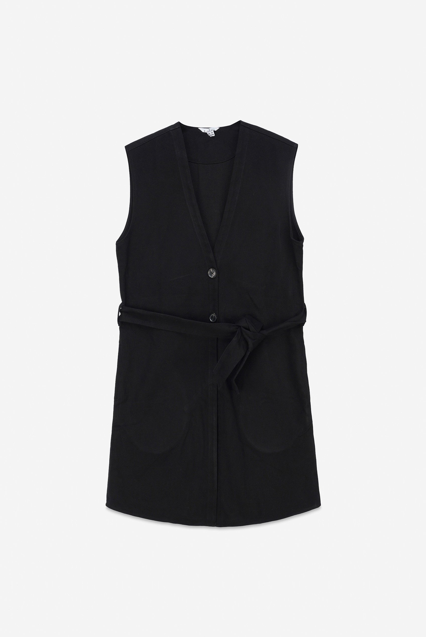 Womens Sleeveless Belted Coat