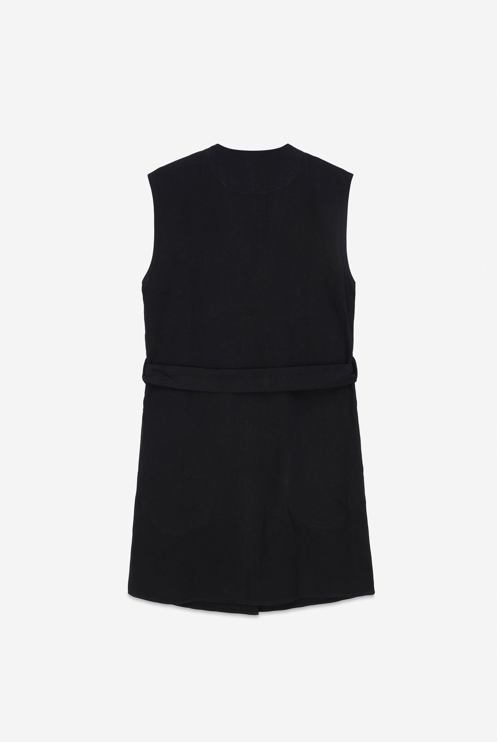 Womens Sleeveless Belted Coat