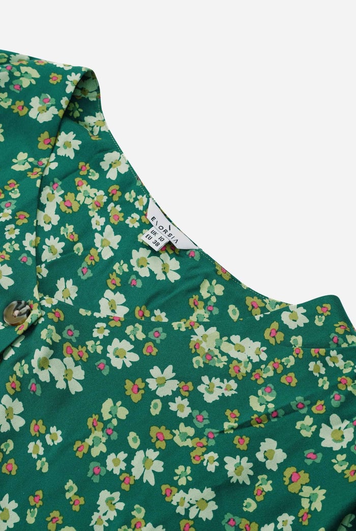 Womens Floral Print Button Front Blouse