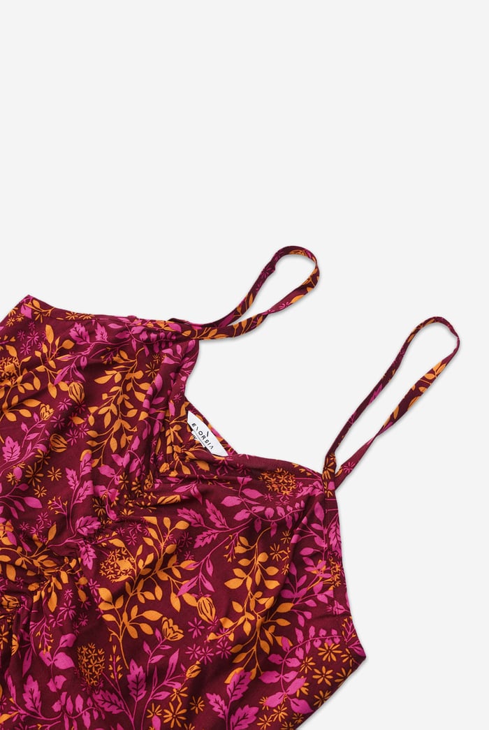 Women's Cami Mini Dress with Ruched Front
