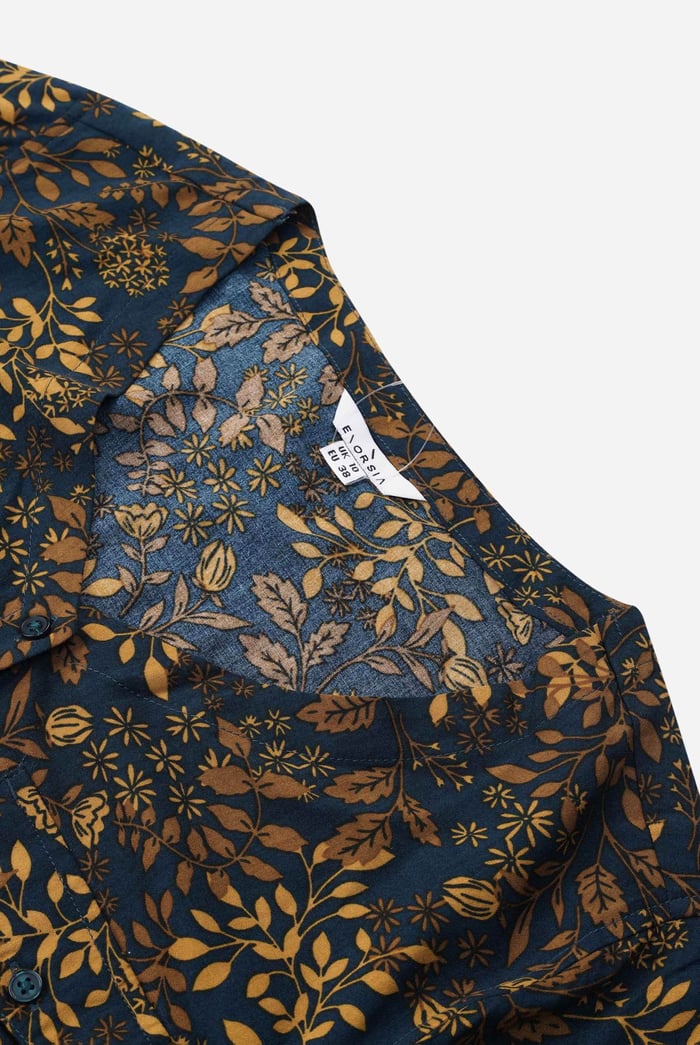 Womens V-neck Button Through Dress