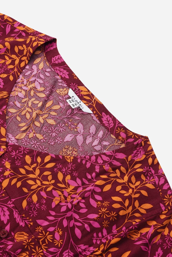 Womens V-neck Button Through Dress