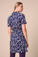Womens Leaf Print Dress With Collar