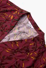 Womens Leaf Print Dress With Collar