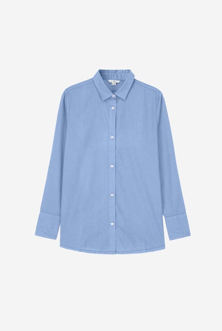 Womens Blue Long Sleeve Work Shirt