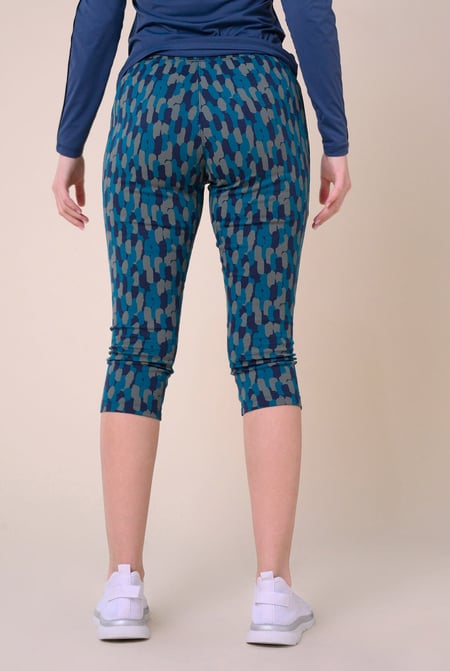 Navy Printed Cropped Leggings