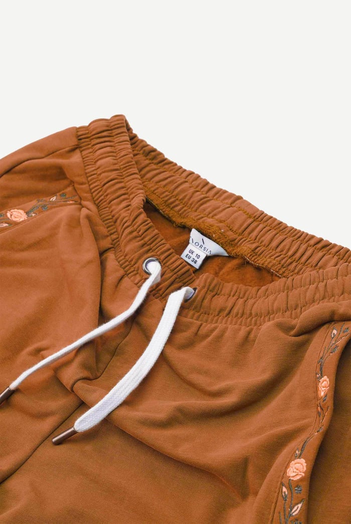 Stretchy Embroidery Design Details Trousers