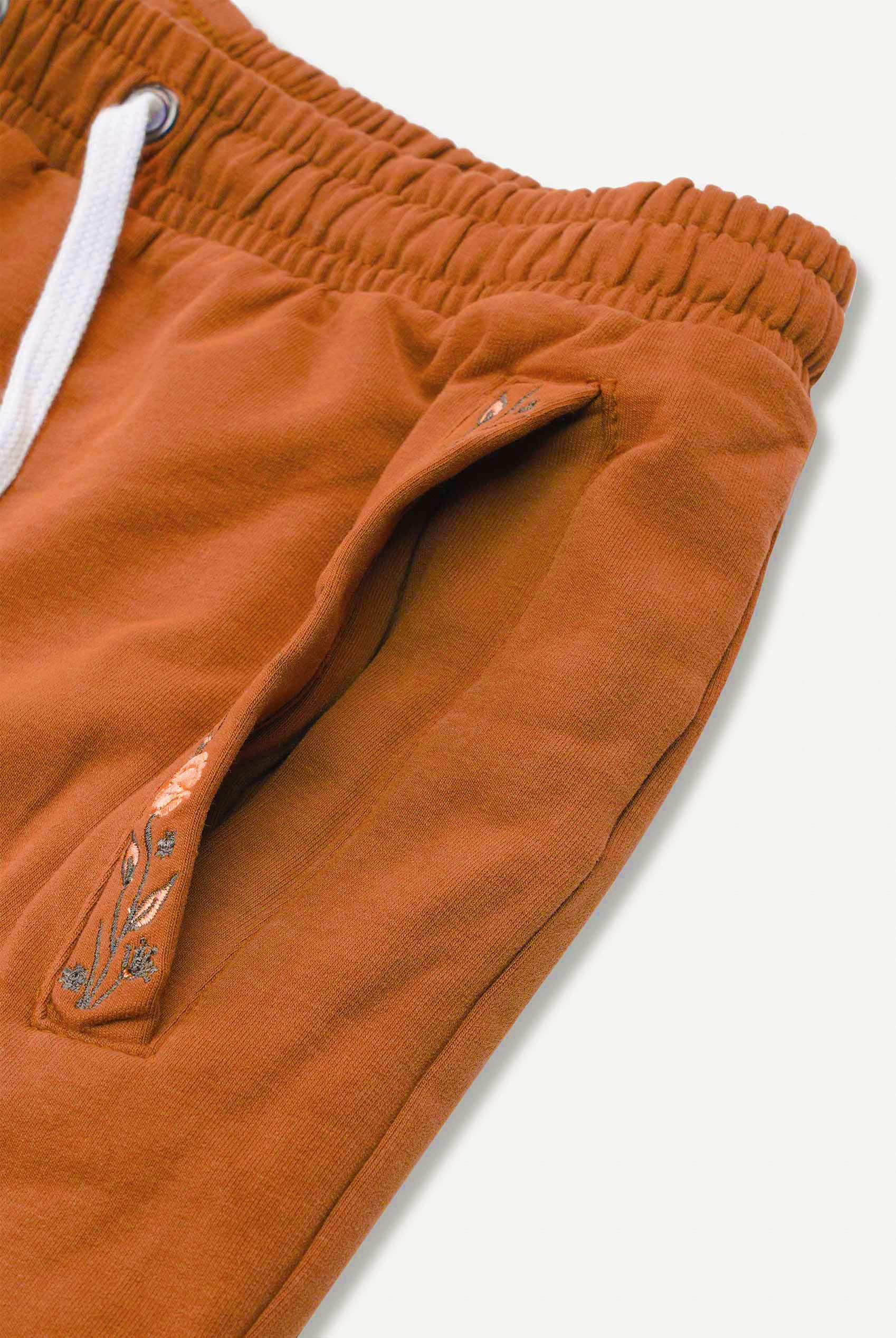 Stretchy Embroidery Design Details Trousers