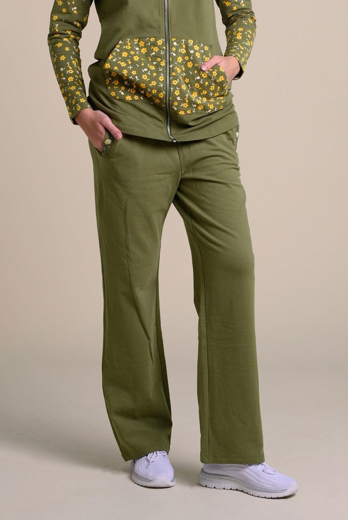 Stretchy Embroidery Design Details Trousers