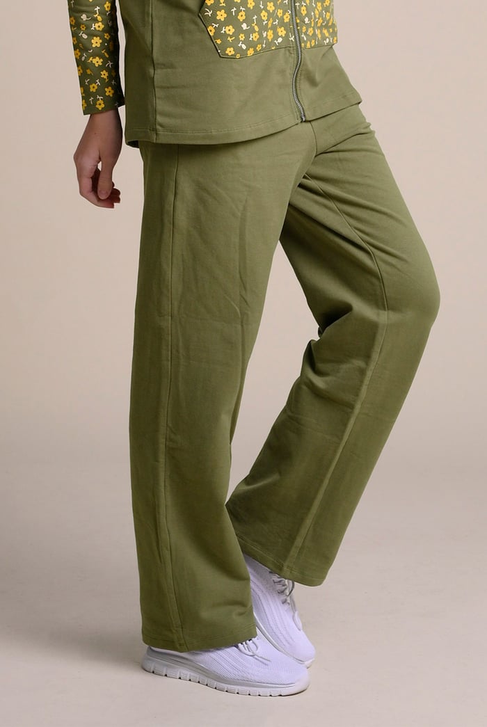 Stretchy Embroidery Design Details Trousers