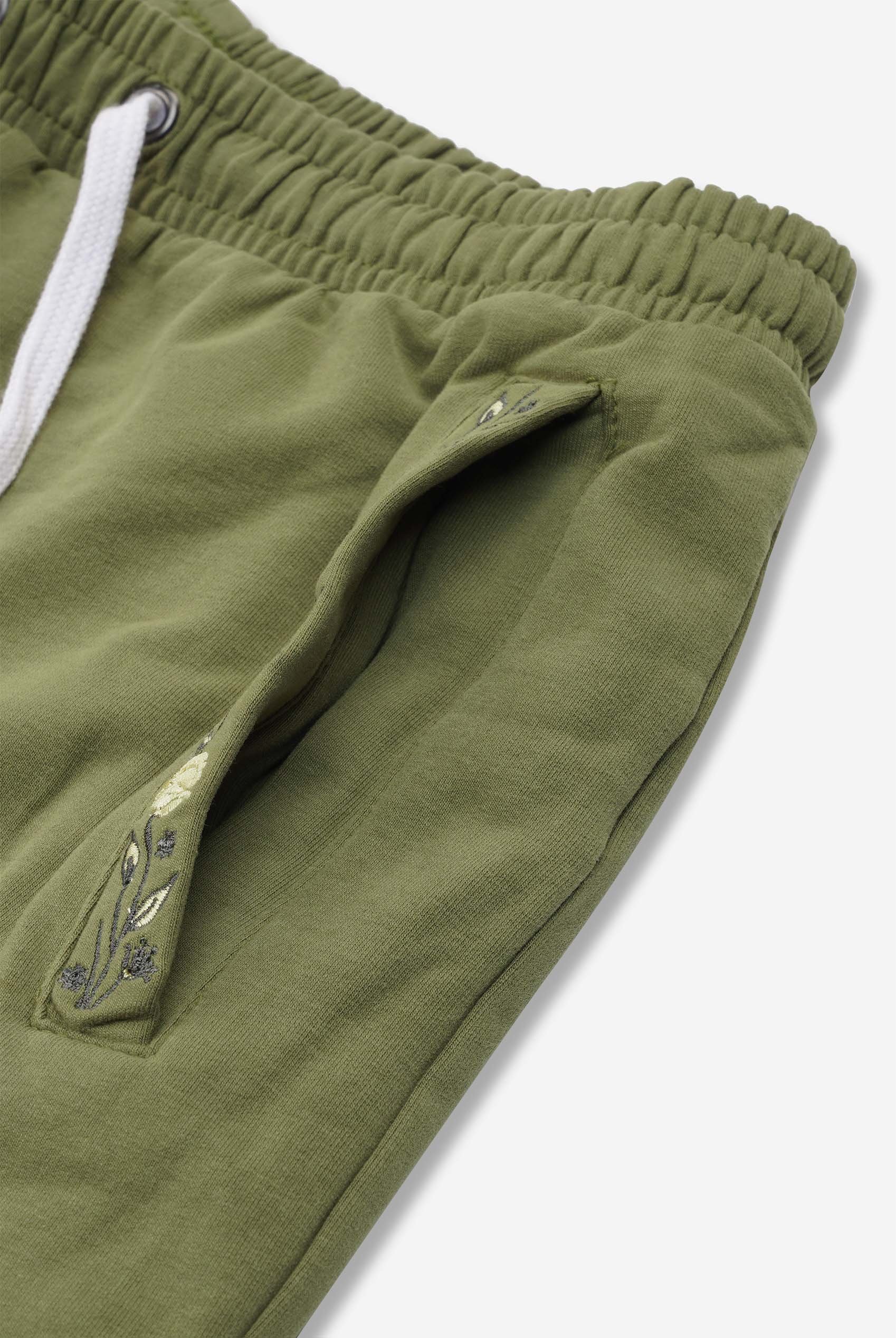 Stretchy Embroidery Design Details Trousers