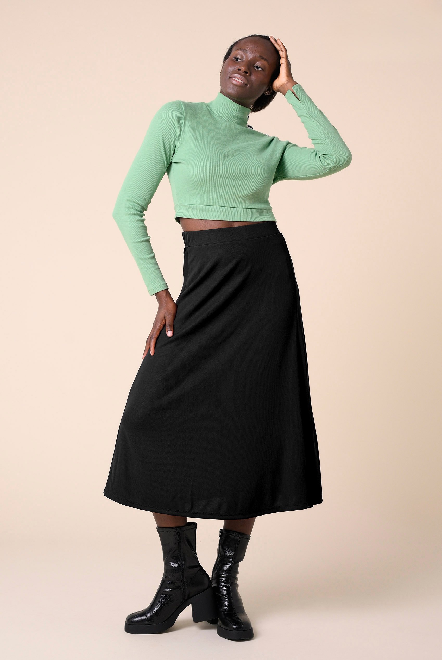 Flared Skirt With Lace Details
