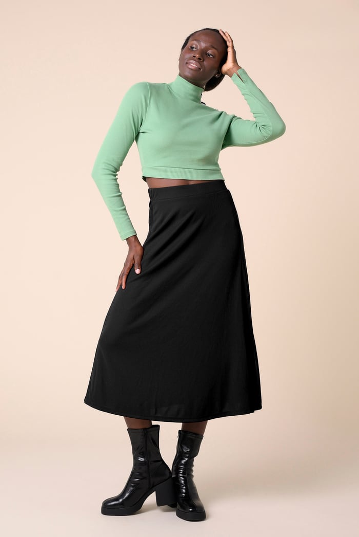 Flared Skirt With Lace Details