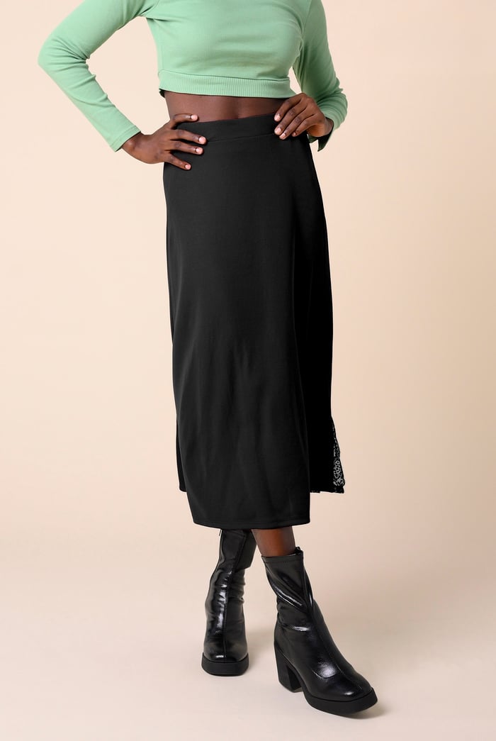 Flared Skirt With Lace Details