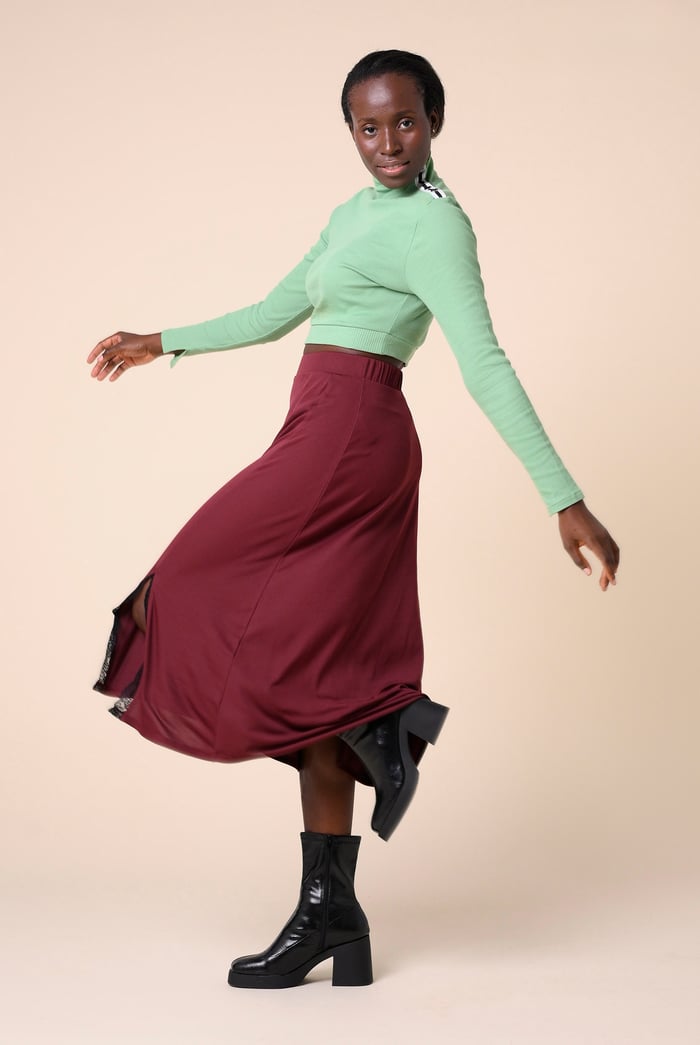 Flared Skirt With Lace Details