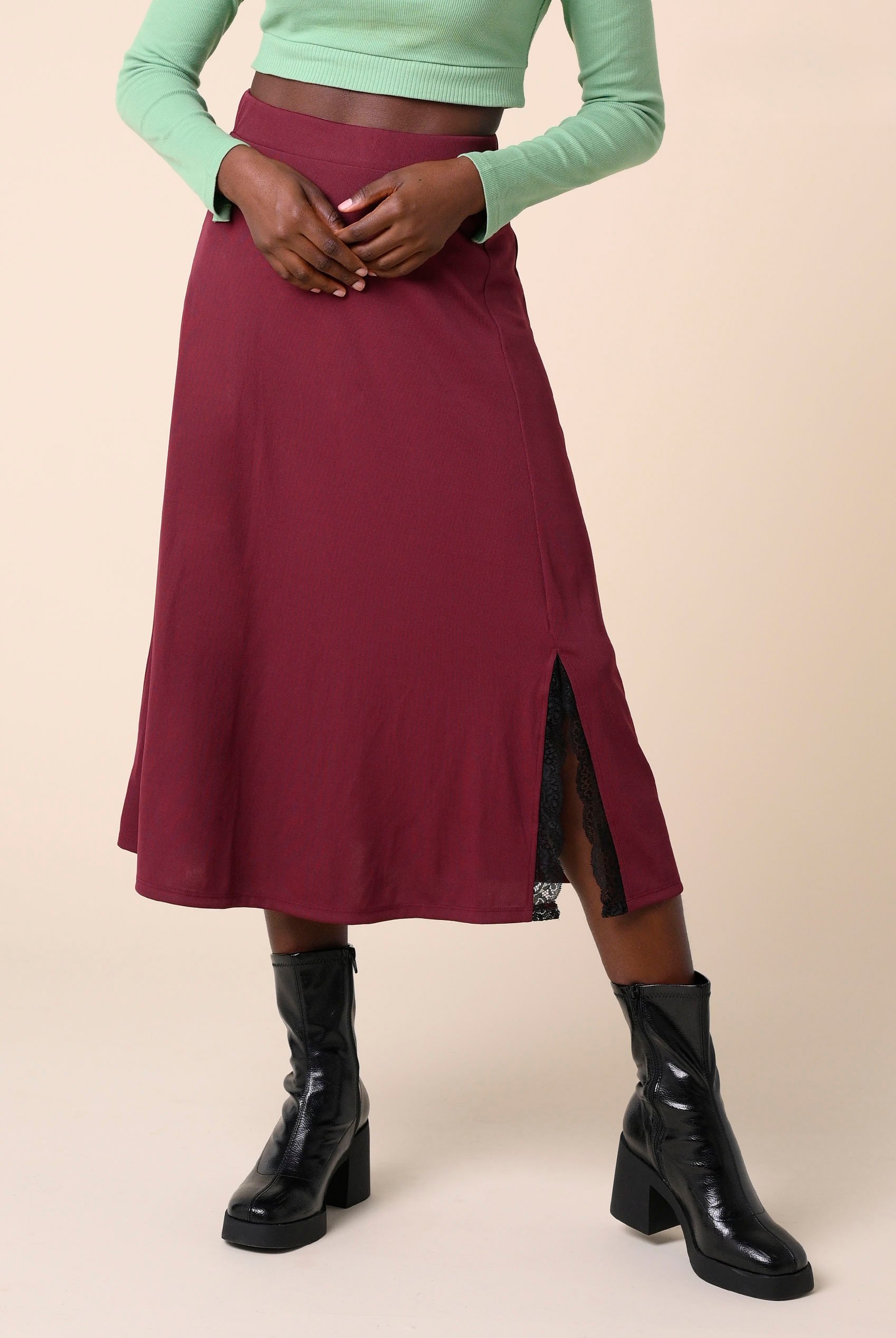 Flared Skirt With Lace Details