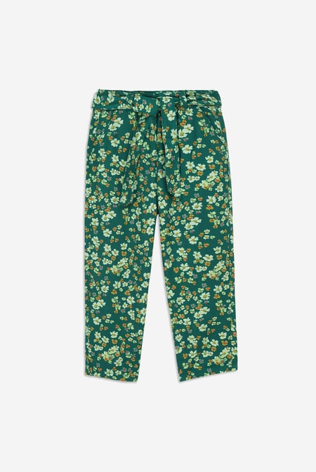 Black Floral Print Paper Bag Trouser ( 3yrs-14yrs)