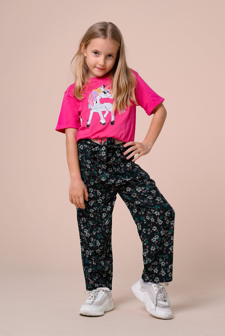 Floral Print Paper Bag Trouser ( 3yrs-14yrs)