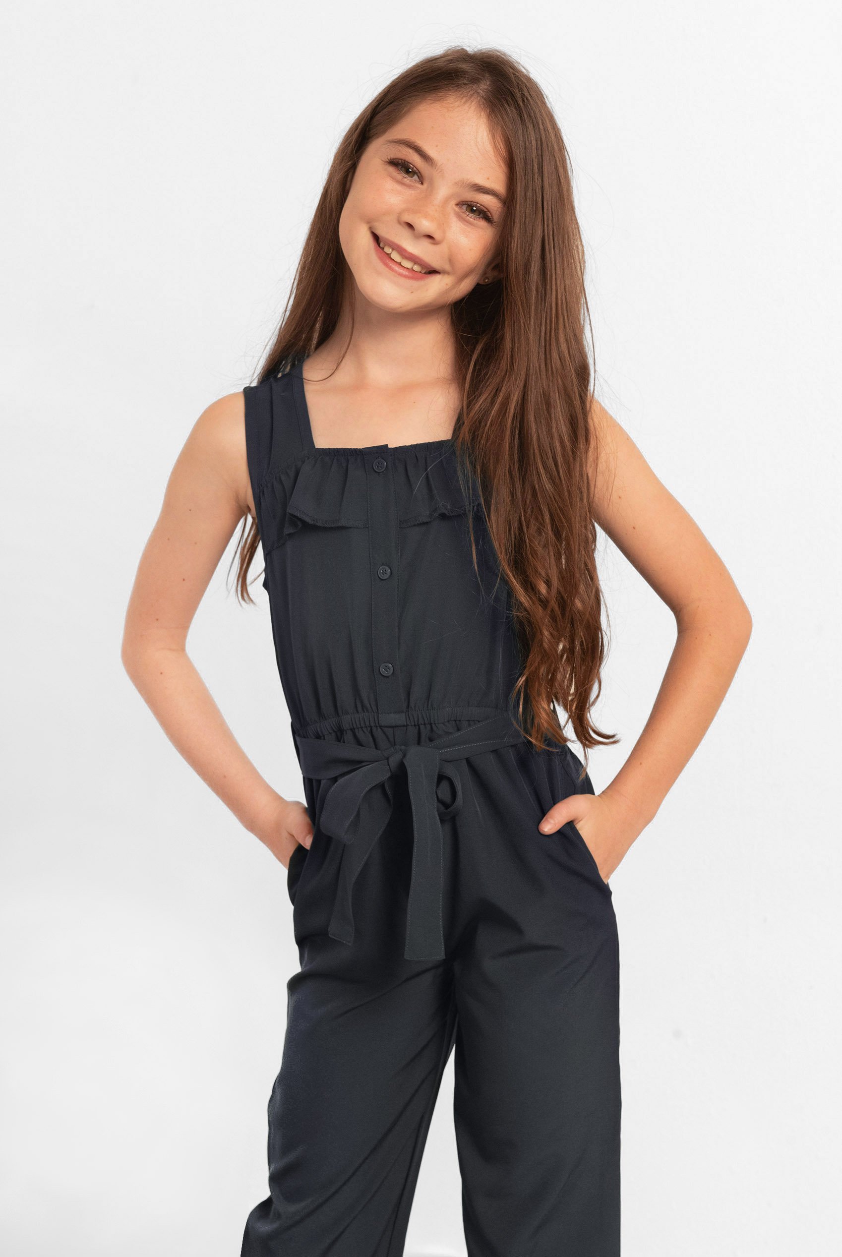 Ruffled Square Neckline Jumpsuit (5/6yrs-10/11yrs)
