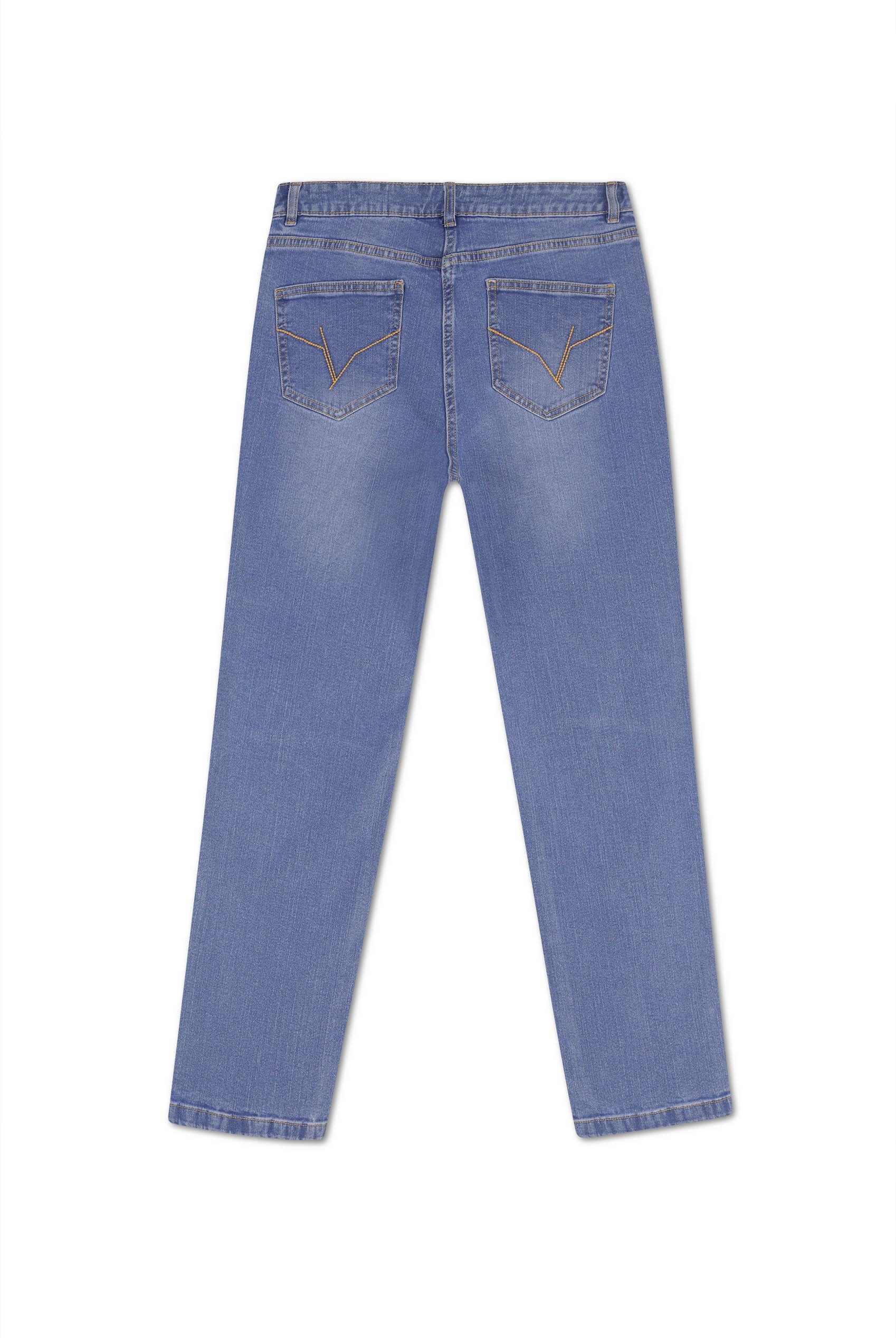 Straight Fit High Rise Ripped Jeans