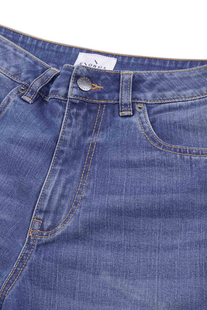 Womens Mom Fit Raw Edge Jeans