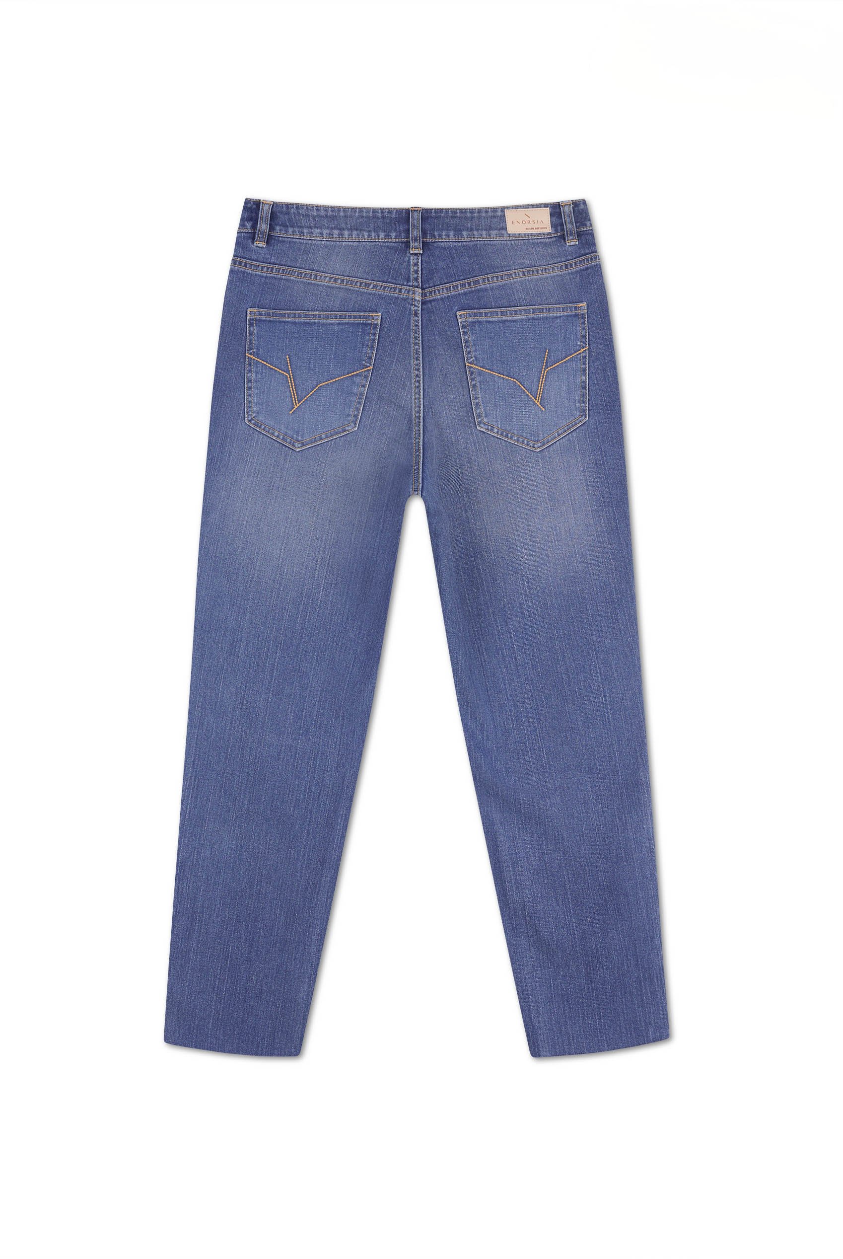 Womens Mom Fit Raw Edge Jeans