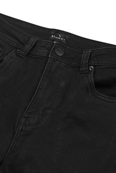 Mens Black Skinny Fit Cargo Jeans