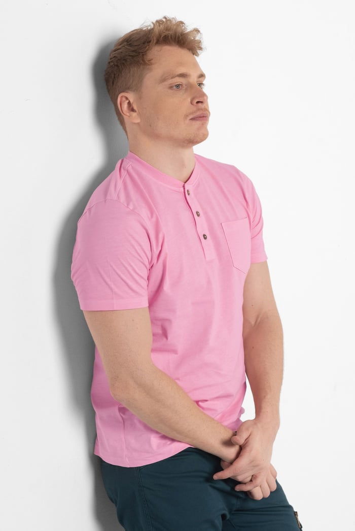 Short Sleeve Henley Washed Tee