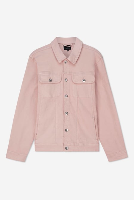 Mens Cream Regular Fit Over Dye Denim Jacket