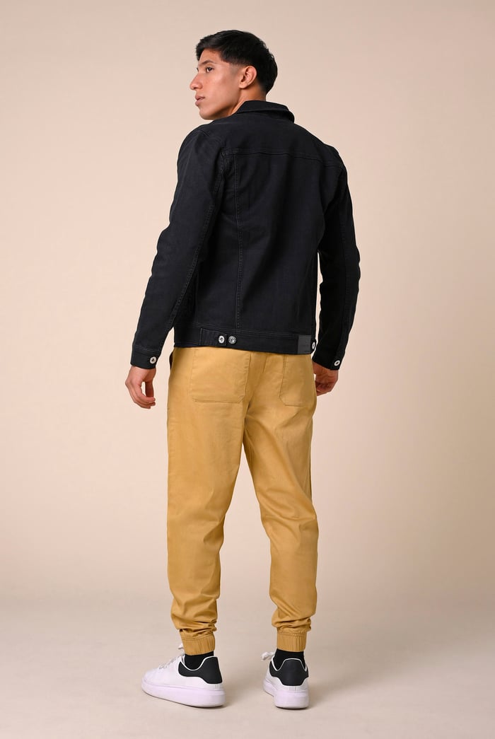 Mens Washed Black Denim Jacket