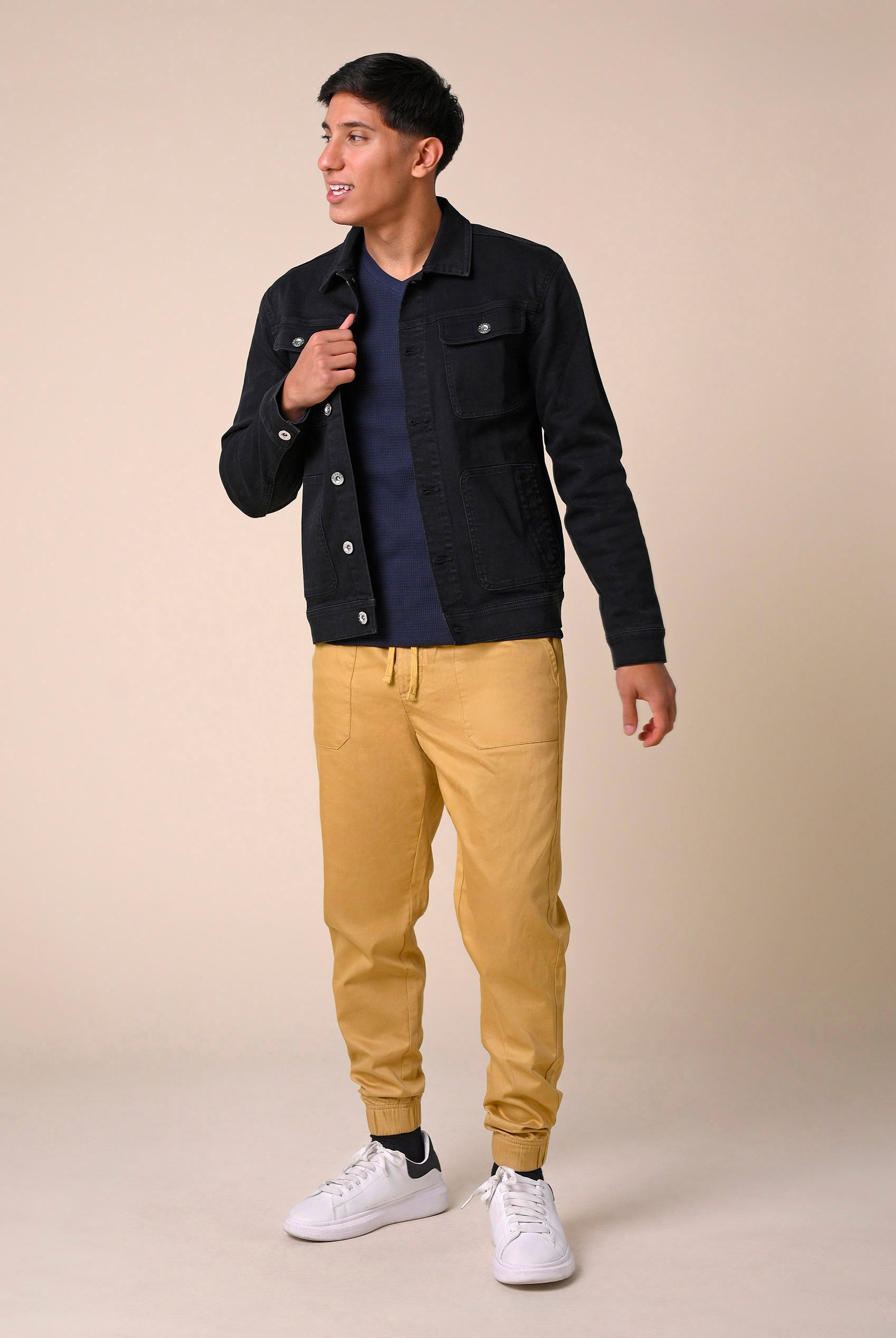 Mens Washed Black Denim Jacket