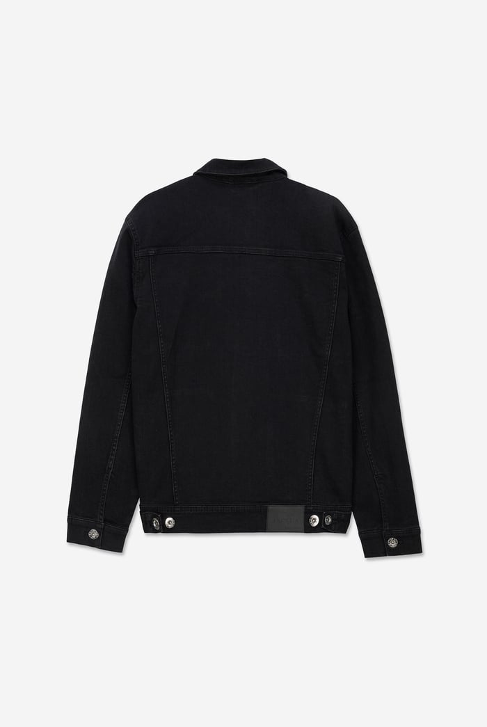 Mens Washed Black Denim Jacket