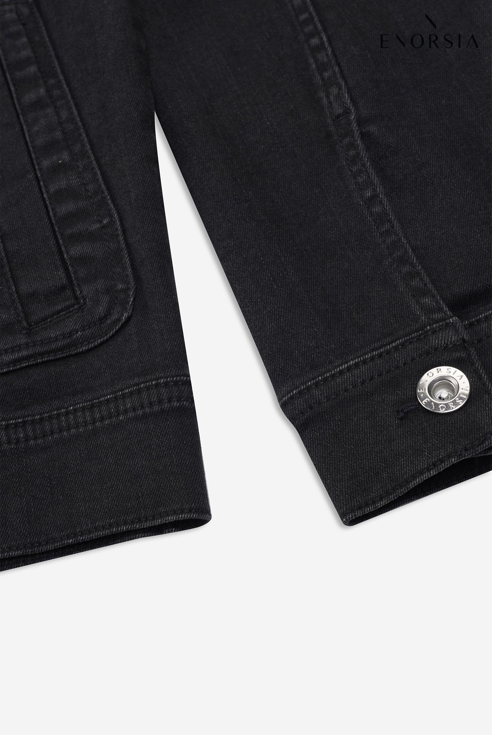 Mens Washed Black Denim Jacket