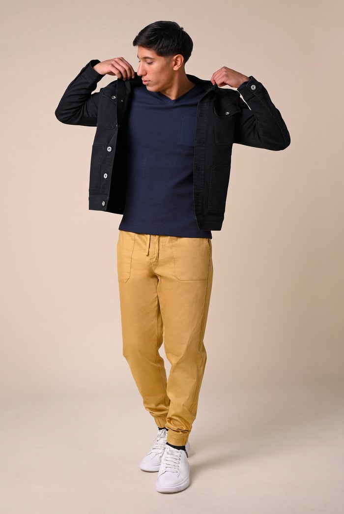 Mens Washed Black Denim Jacket