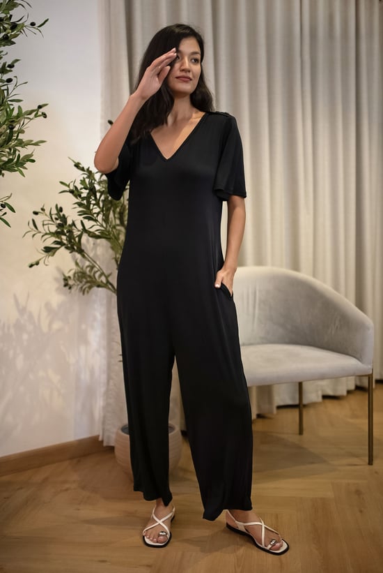 Ankle Length Wide Leg Jumpsuit