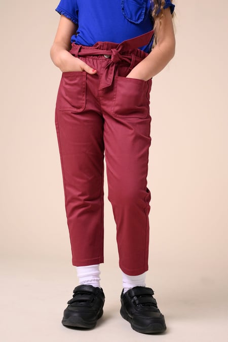 Girls Red Paper Bag Trouser (2yrs-9yrs)