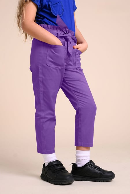 Girls Purple Paper Bag Trouser (2yrs-9yrs)