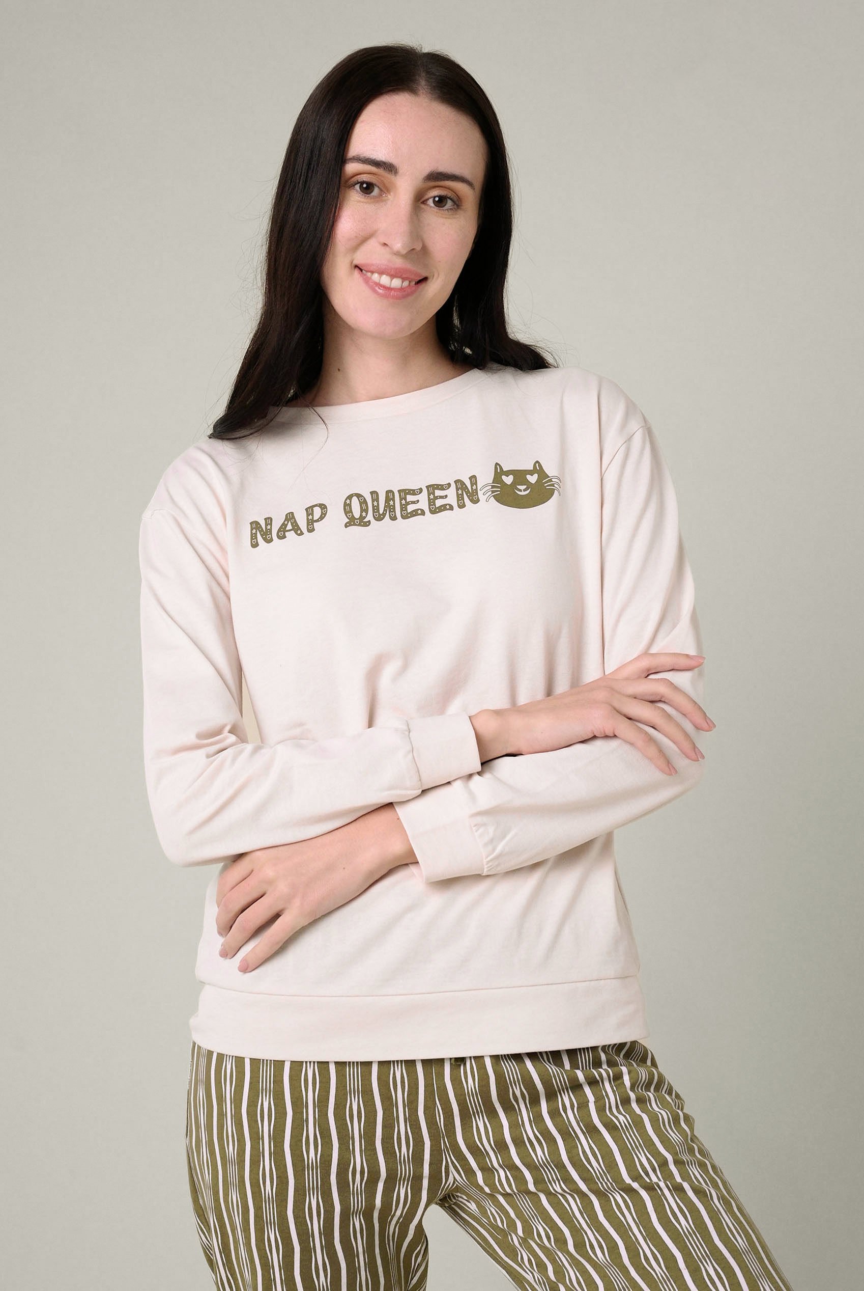 Womens Nap Queen Printed Nightwear Set