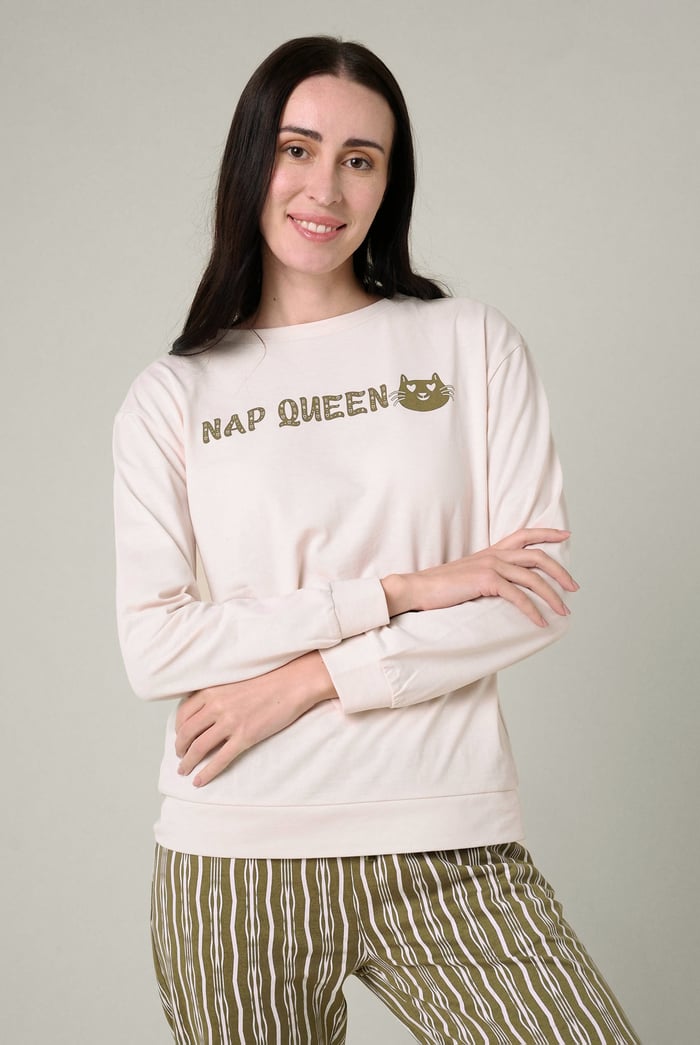 Womens Nap Queen Printed Nightwear Set