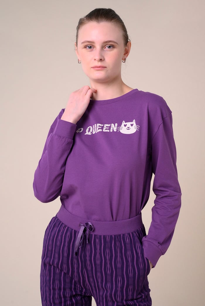 Womens Nap Queen Printed Nightwear Set